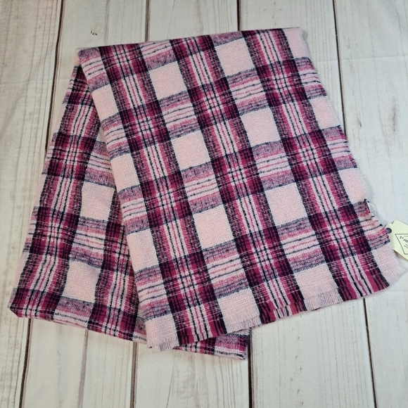 St. Johns Bay Pink Plaid Scarf - Picture 2 of 4